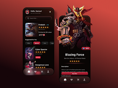 Mobile Legends Skin Store - Buy a Skins with Ease Way adobe android app ecommerce figma ios mobile mockup page screen store ui web website xd