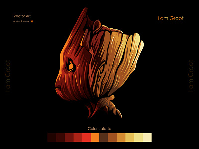 Vector Art " I am Groot " branding design graphic design ill illustration logo motion graphics ui vector