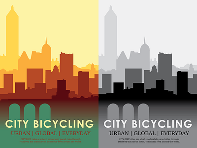City Bike biking city posters print series