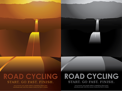 Road Bike biking cycling illustrator posters print race road series