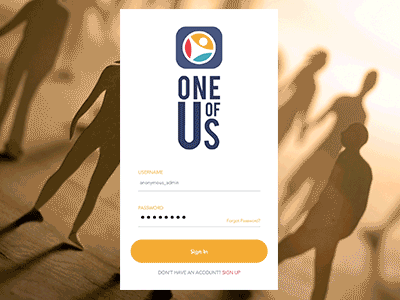 One Of Us App - Intro Cards apps motion prototype sketch