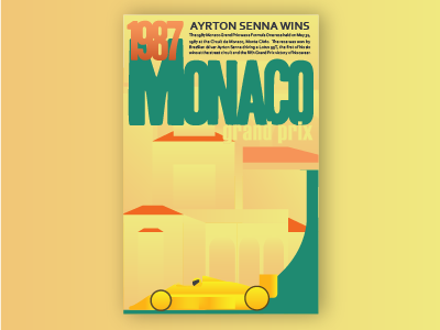 1987 Monaco Grand Prix 1987 formula 1 grand prix monaco poster racing ryankduffey senna series vector