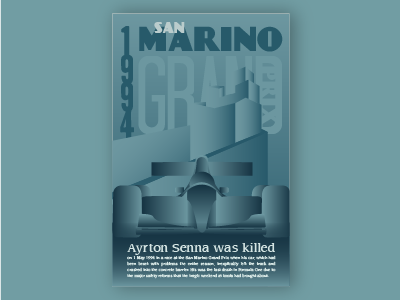 1994 San Marino Grand Prix 1994 formula 1 grand prix poster racing ryankduffey san marino senna series vector