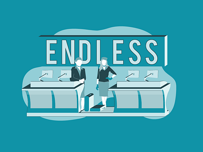 Endless Possibilities - Part 1 2d airport branding character clean design flat illustration illustrator lettering typography vector