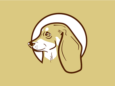 Dachshund 2d art character clean dachshund design flat icon illustration illustrator logo vector