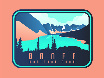 Banff National Park badge banff canada design icon illustration logo park sticker vector