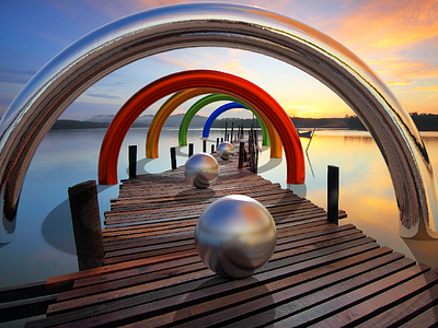 Portal 3d adobe app art design lake photo realistic project felix sky sphere