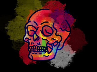 1/260 - Gouache Skull applepencil ipad pro paint procreate rainbow skull