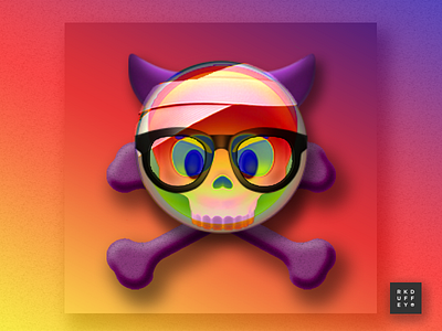 6/260 Xray Emoji blend composition design devil drop shadow emoji photoshop rainbow skulls