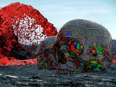 08/260 - Kaleidoscope Skulls 3d adobe app art design kaleidoscope lava photo realistic project felix skulls
