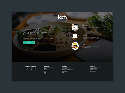 Kich design food landing simple website