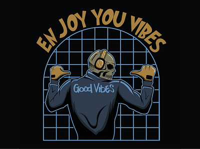 enJOY apparel clothing design good vibes illustration skull skull artwork t shirt t shirt design vibes