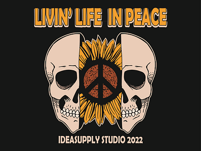 Life in Peace apparel artforsale branddesign branding clothing design illustration skullart streetwear t shirt design