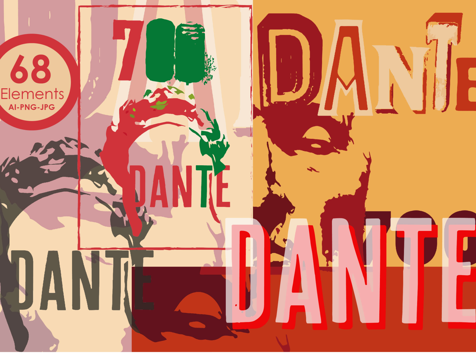 Dante Alighieri 700 Posters Logos by Maria Clara Iglesias