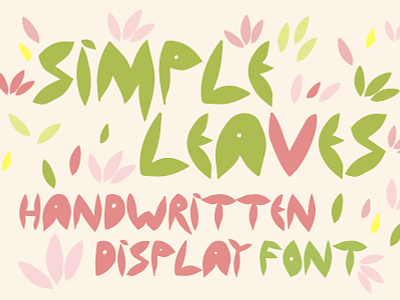 Simple Leaves - Handwritten Display Font creative market design display font fonts graphic design handwritten display font handwritten font lettering typefaces typography