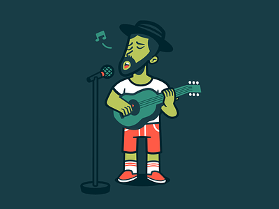 Open Mic Night art character character design guitar illustration mic music musician night open perform performance performer play player playing singer singing vector vectorart
