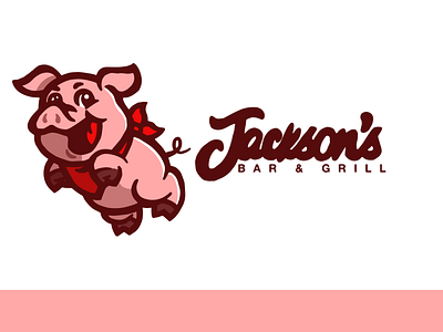 Jackson's Bar & Grill and art bar barbecue bbq branding design digital graphic design grill illustration jackson jacksons logo pig pork vector vector design