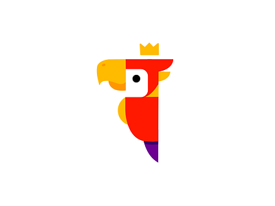 Parrot Logo Design animal animals bird birds crown design king logo parrot queen royal royalty