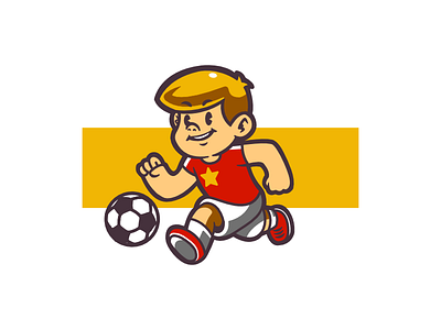 Football Kid Dribbble boy design football goal illustration kick kid logo shoot small soccer t shirt