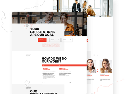 Website for Insurance Company financial insurance light map red typography ui ux web website