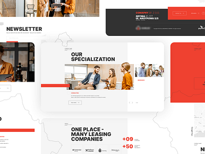 Insurance Company - subpages financial insurance light red typography ui ux web website