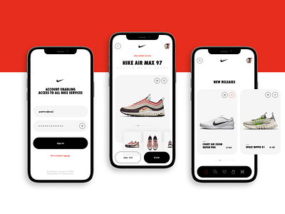 Nike Concept E-Commerce App app clean design e commerce foot footwear light mobile nike shoe shoes shop sneaker sneakers ui ux