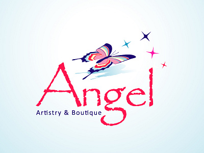 Angel angel butterfly colorful feminine stars
