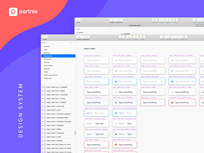 Design System | Partnie app branding component components design design systems icon input field interface interfacedesign labeldesign partnie sketchapp symbol system ui ui design ux ux design web