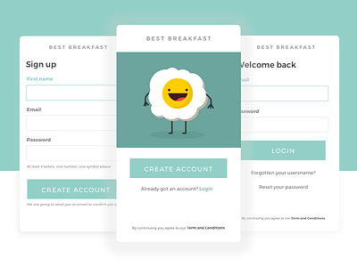 Best Breakfast - DailyUI 001 - Signup best breakfast daily signup ui