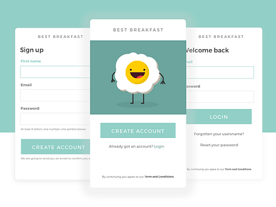 Best Breakfast - DailyUI 001 - Signup