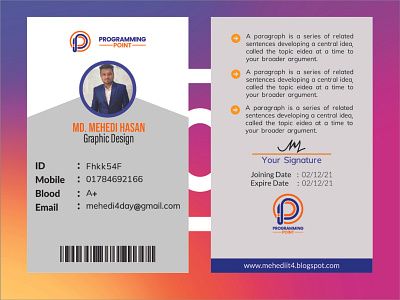 Id Card design creative id card design id card illustration