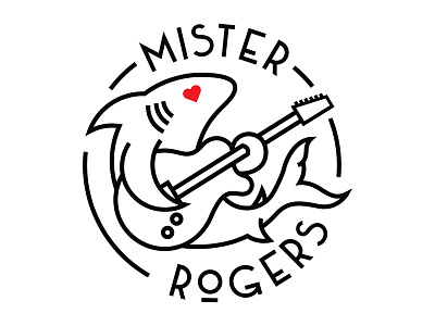 Mister Rogers circle guitar line logo logotype minimal music record round shark studio