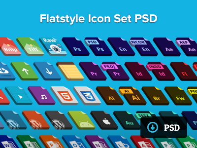 Flatstyle Icon Set Psd bundle file type flatstyle icon set psd booster christmas