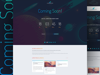 Launchester Under Construction Page Psd coming soon countdown freebies launch launchester page psd timer under construction