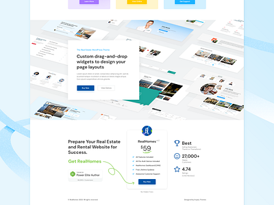 Real Homes Landing Page - Features & Footer agent booking footer landing page property real real estate real estate agency realestate rental themeforest ui web website