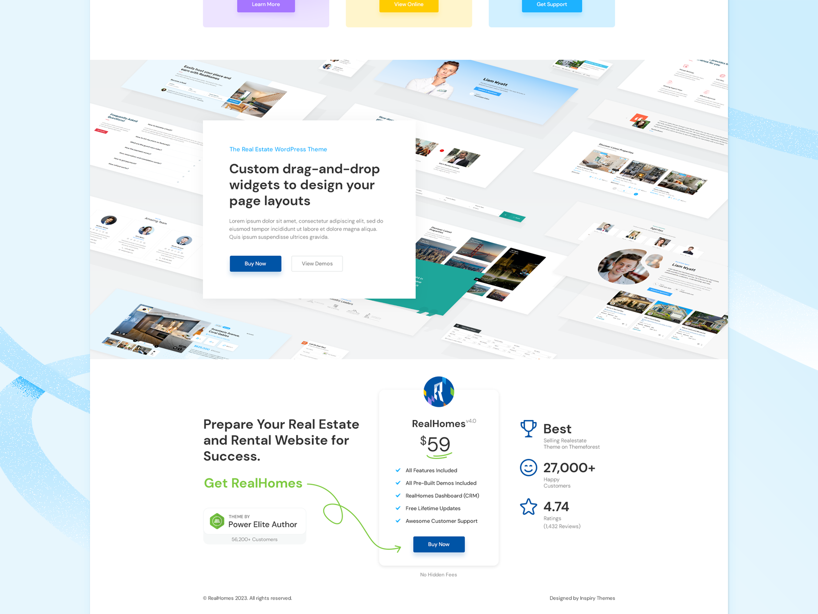 Real Homes Landing Page - Features & Footer by Dhiren Adesara on Dribbble