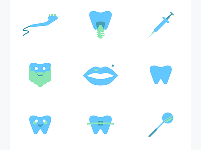 Dental Services Icons child cleaning dental guru syringe tooth