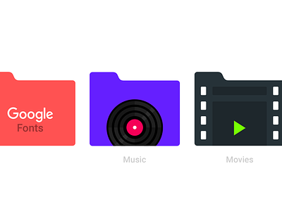 Personal folder icons update 1 disc folder google fonts icons material design movies music phonograph video windows