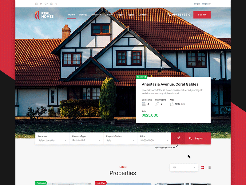 Real Homes Theme ~ Search design gif property real estate real homes rent sale theme themeforest wordpress