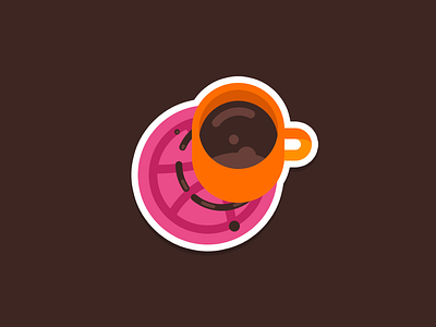 Dribbble Coaster ☕ coaster coffee dribbble illustration inspiration mug orange pack sticker