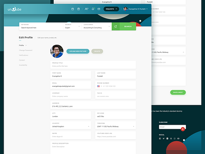Unqube - Edit Profile