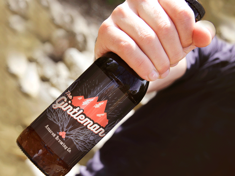 The Gintleman beer bottle friendlydc friendlydesign illustration juniper label mountains