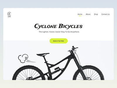 Bicycle Store Landing Page Design above the fold bicycle bicycle store brand identity branding creative cycle cyclone design graphic design green landing page landing page design store ui ux