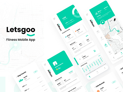 Letsgoo Fintess Mobile App app branding design graphic design illustration logo typography ui ux vector
