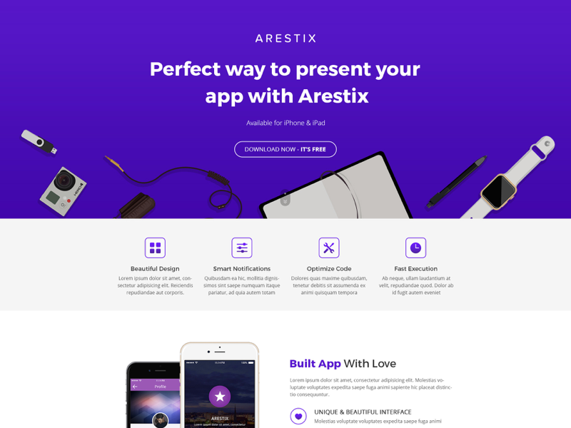 Arestix App Landing Page landing page app arestix