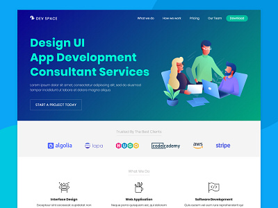 Dev Space - Free landing page for your Startup