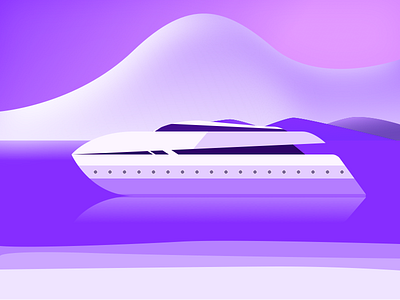 Purple boat boat first illustration