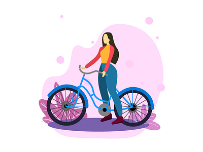 Bike girl design graphic design illustration vector велосипед девушка рисунок флэт