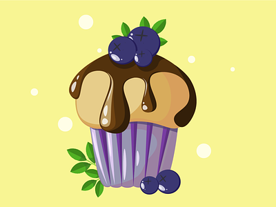 Кекс 2d design illustration vector иллюстратор кекс пирожное ягоды