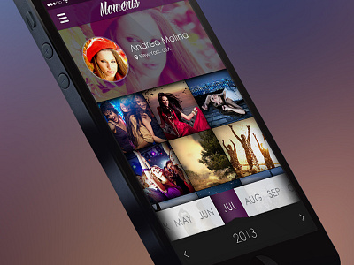 Moments App app boruhov design ibs graphic ilya iphone mobile moments ui ui design ux